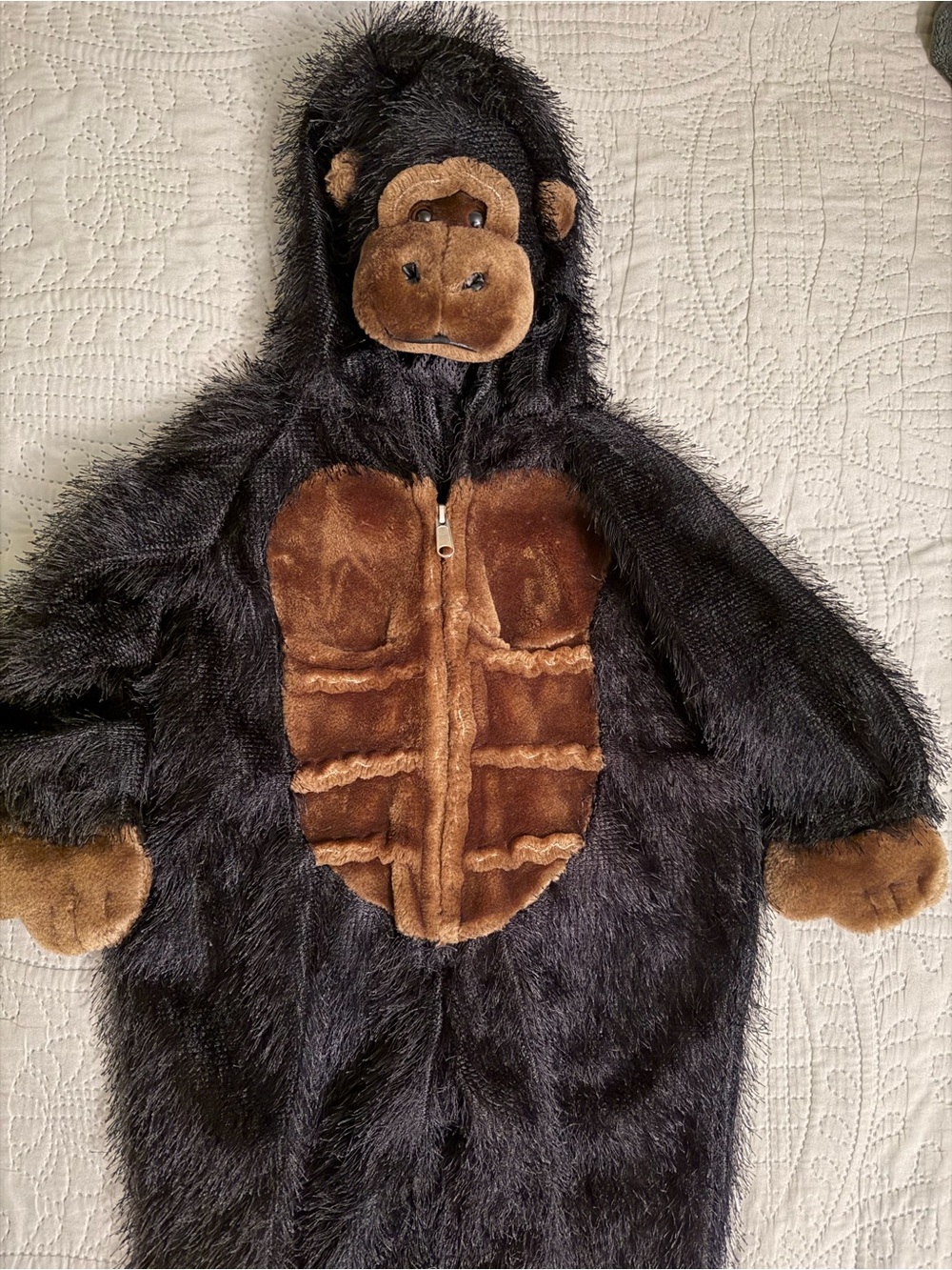 Kids Black and Brown Gorilla Costume with Hood